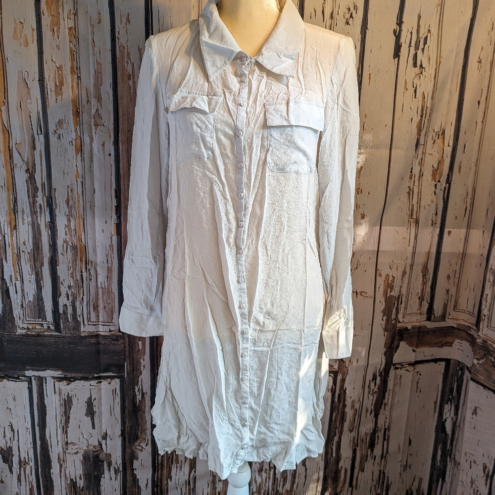 Gold Hawk Silk shirt dress